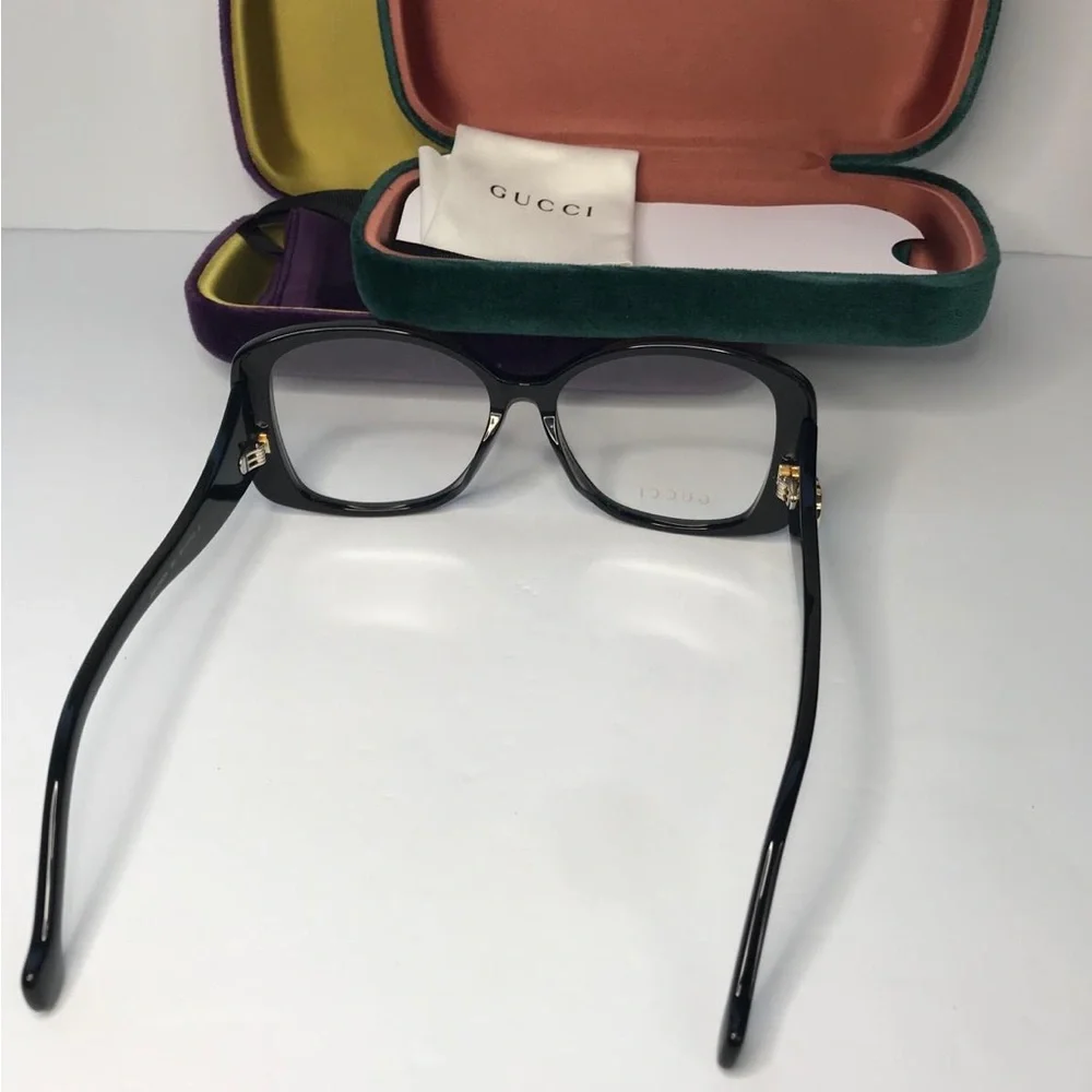 New Authentic Gucci Demo Butterfly Ladies Eyeglasses GG1236O 001 56 - Picture 13 of 16